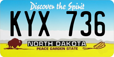 ND license plate KYX736