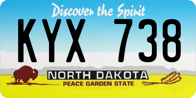 ND license plate KYX738