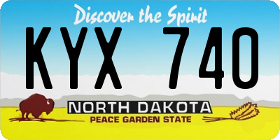 ND license plate KYX740