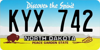 ND license plate KYX742