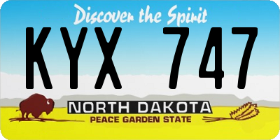 ND license plate KYX747