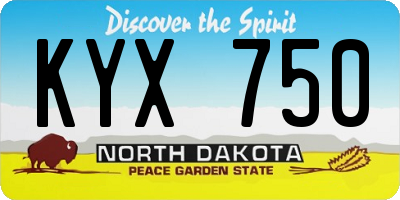 ND license plate KYX750