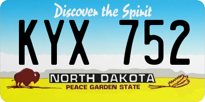 ND license plate KYX752
