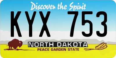 ND license plate KYX753