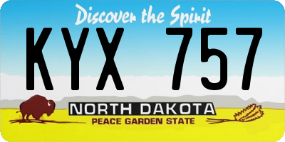 ND license plate KYX757
