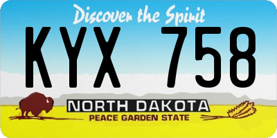 ND license plate KYX758