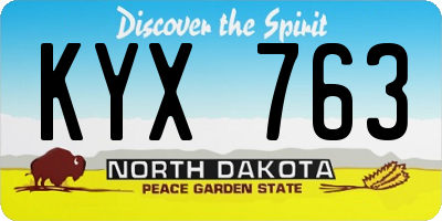 ND license plate KYX763