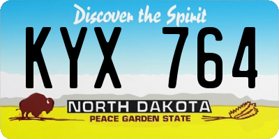 ND license plate KYX764
