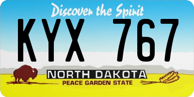 ND license plate KYX767