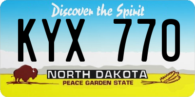 ND license plate KYX770