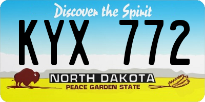ND license plate KYX772