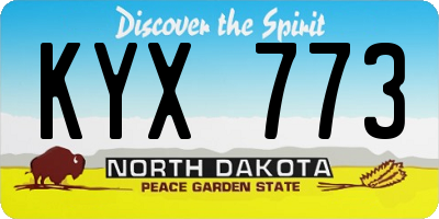ND license plate KYX773