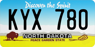 ND license plate KYX780