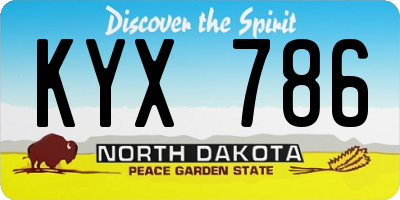 ND license plate KYX786