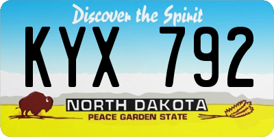 ND license plate KYX792