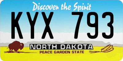 ND license plate KYX793