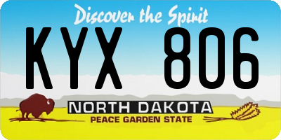 ND license plate KYX806