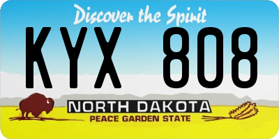 ND license plate KYX808