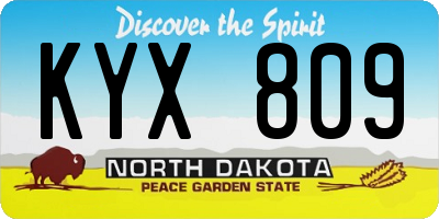 ND license plate KYX809