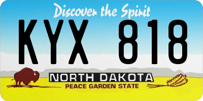 ND license plate KYX818