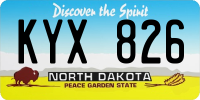 ND license plate KYX826