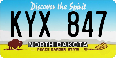 ND license plate KYX847