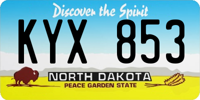 ND license plate KYX853