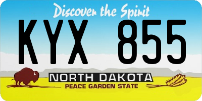 ND license plate KYX855