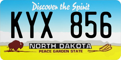 ND license plate KYX856