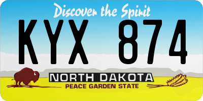 ND license plate KYX874