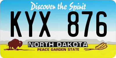 ND license plate KYX876