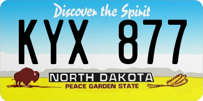 ND license plate KYX877