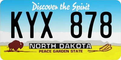 ND license plate KYX878