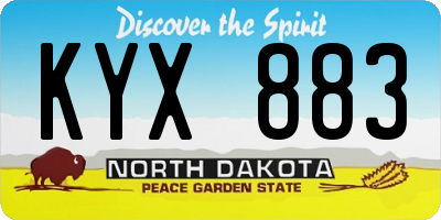 ND license plate KYX883
