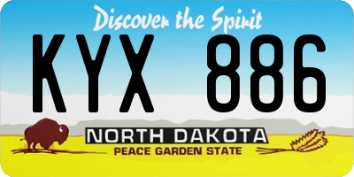 ND license plate KYX886