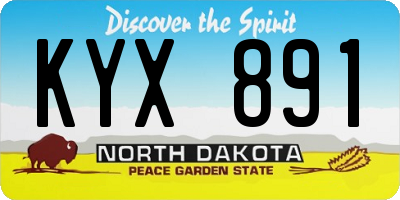 ND license plate KYX891