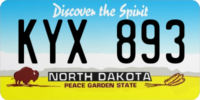 ND license plate KYX893