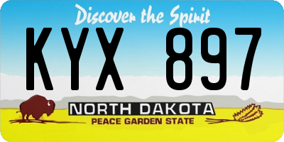ND license plate KYX897