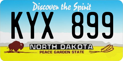 ND license plate KYX899