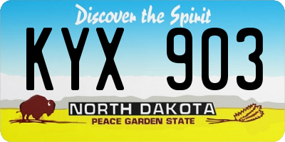 ND license plate KYX903
