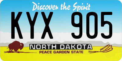 ND license plate KYX905