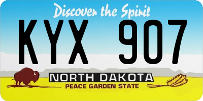 ND license plate KYX907