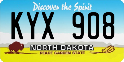 ND license plate KYX908