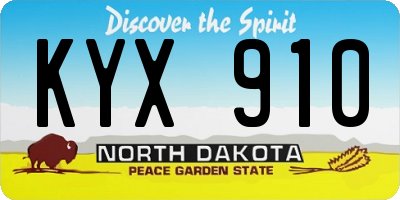 ND license plate KYX910