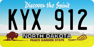 ND license plate KYX912