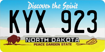 ND license plate KYX923