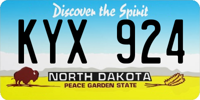 ND license plate KYX924