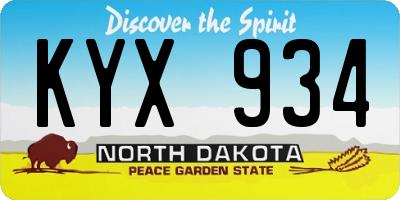 ND license plate KYX934