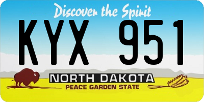 ND license plate KYX951