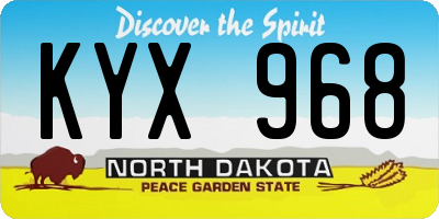 ND license plate KYX968